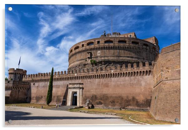 Castel Sant Angelo In Rome Acrylic by Artur Bogacki