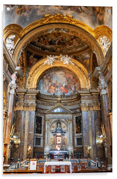 High Altar in San Silvestro in Capite Church Acrylic by Artur Bogacki