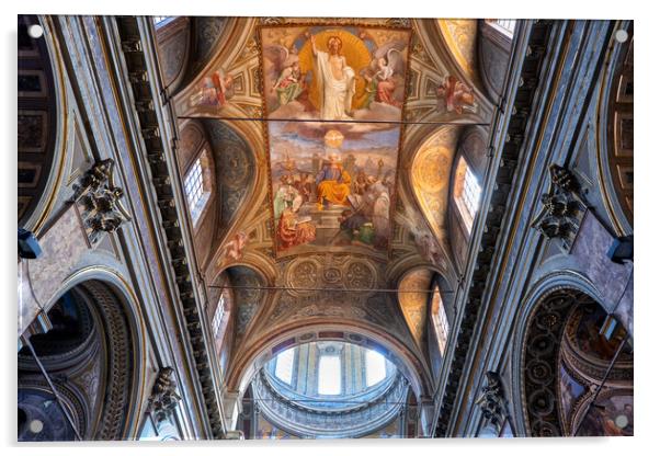 Church of San Rocco Ceiling in Rome Acrylic by Artur Bogacki