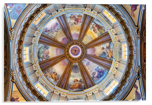 Church Of San Rocco Dome Frescoes In Rome Acrylic by Artur Bogacki