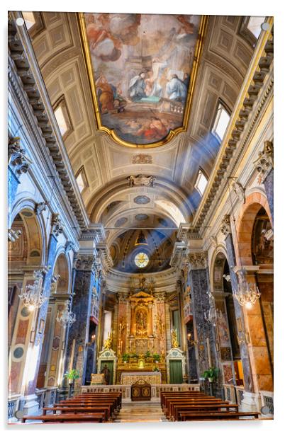 Santa Maria in Via Basilica Church In Rome Acrylic by Artur Bogacki