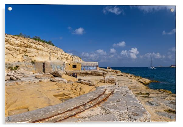Sliema Sea Waterfront In Malta Acrylic by Artur Bogacki