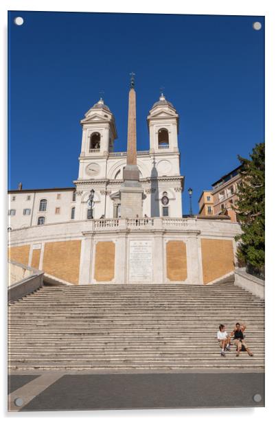 Spanish Steps And Trinita dei Monti In Rome Acrylic by Artur Bogacki
