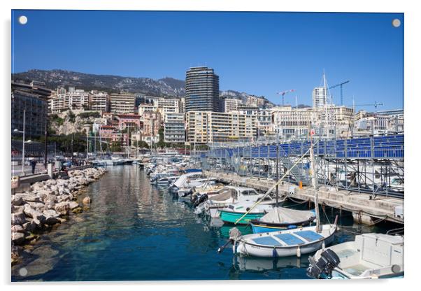 Monaco Principality Skyline From Port Hercule Acrylic by Artur Bogacki