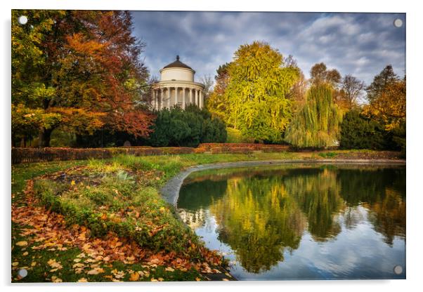 Autumn In Saxon Garden In Warsaw Acrylic by Artur Bogacki