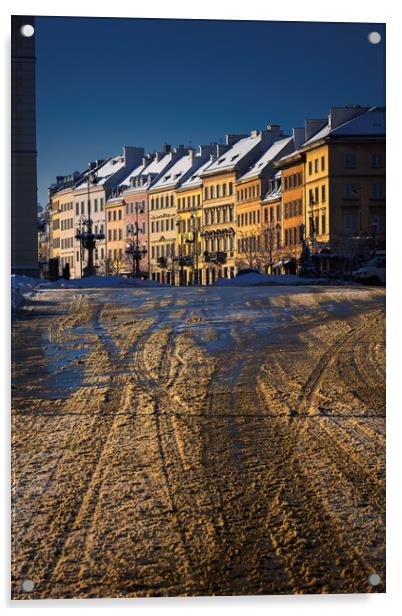 Warsaw City On Winter Morning Acrylic by Artur Bogacki