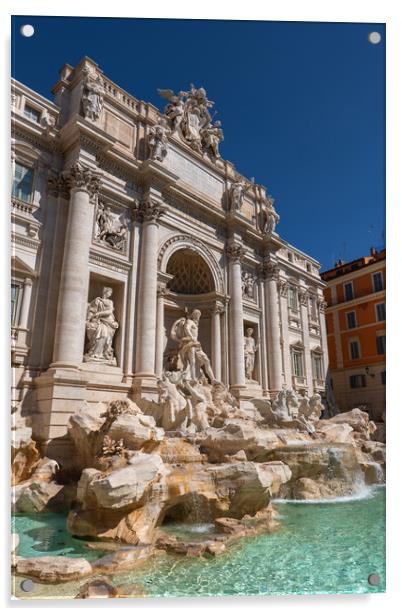 The Trevi Fountain In Rome Acrylic by Artur Bogacki