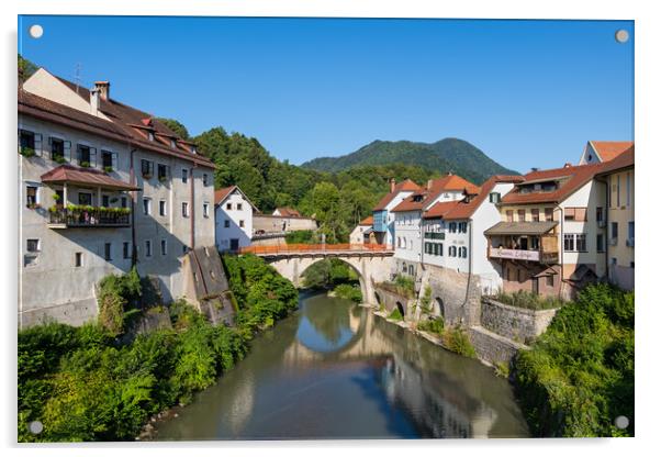 Skofja Loka Picturesque Old Town In Slovenia Acrylic by Artur Bogacki