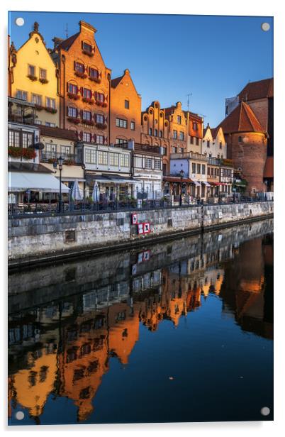 Old Town of Gdansk at Sunrise in Poland Acrylic by Artur Bogacki