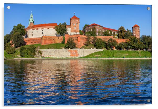 Wawel Royal Castle At Vistula River In Krakow Acrylic by Artur Bogacki