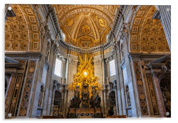 Altar In Basilica of St Peter In Vatican Acrylic by Artur Bogacki