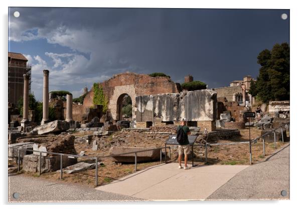 Basilica Aemilia At Roman Forum In Rome Acrylic by Artur Bogacki