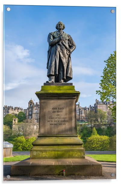 Adam Black Statue In Edinburgh Acrylic by Artur Bogacki