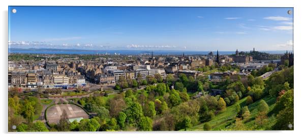 Edinburgh City Panorama In Scotland Acrylic by Artur Bogacki