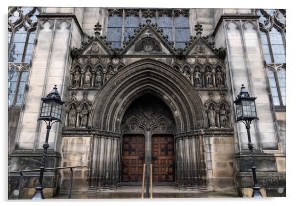 St Giles Cathedral West Doorway In Edinburgh Acrylic by Artur Bogacki