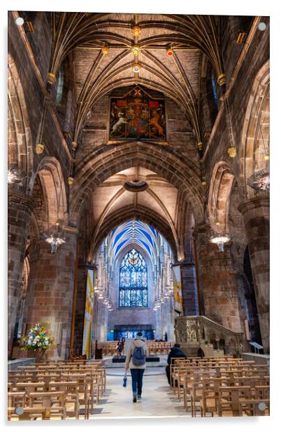 Interior of St Giles Cathedral in Edinburgh Acrylic by Artur Bogacki