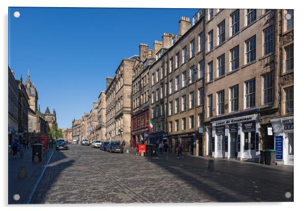 High Street In Old Town Of Edinburgh Acrylic by Artur Bogacki