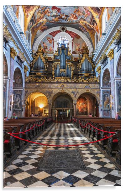 Ljubljana Cathedral Interior With Organs Acrylic by Artur Bogacki