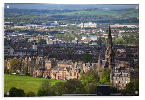 Edinburgh Cityscape With Barclay Church Acrylic by Artur Bogacki