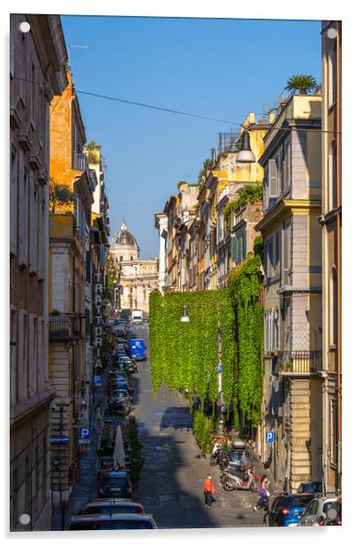 Via Panisperna Street In Rome Acrylic by Artur Bogacki