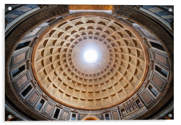Monumental Dome Of The Pantheon In Rome Acrylic by Artur Bogacki
