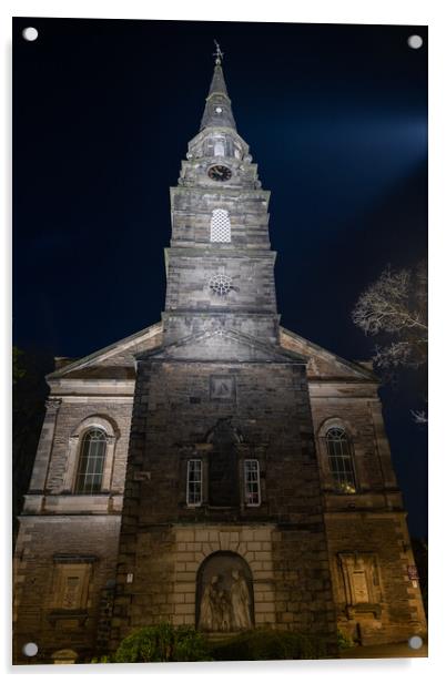 Church of St Cuthbert at Night in Edinburgh Acrylic by Artur Bogacki