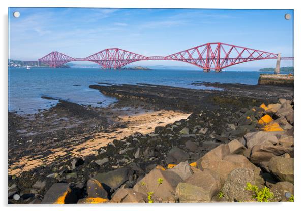 Firth of Forth Shore and Forth Bridge Acrylic by Artur Bogacki