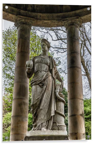 Statue of Hygieia Goddess of Health in Edinburgh Acrylic by Artur Bogacki