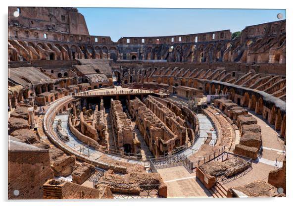 Colosseum Interior In Rome, Italy Acrylic by Artur Bogacki