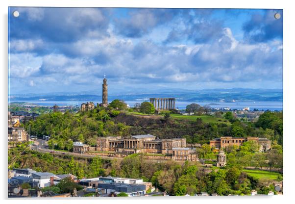 Calton Hill In Edinburgh Acrylic by Artur Bogacki