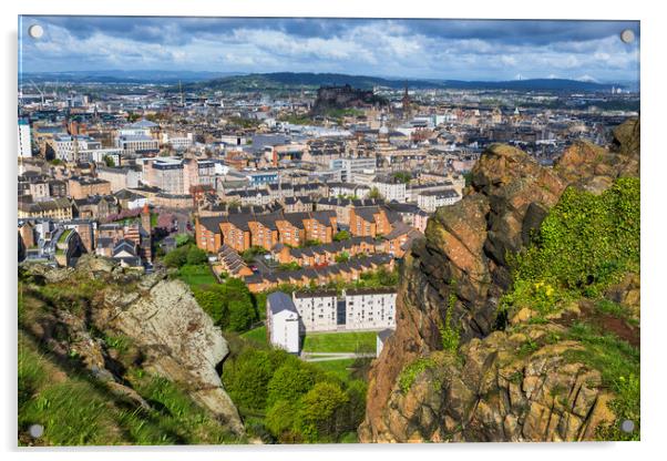 City Of Edinburgh From Above Acrylic by Artur Bogacki