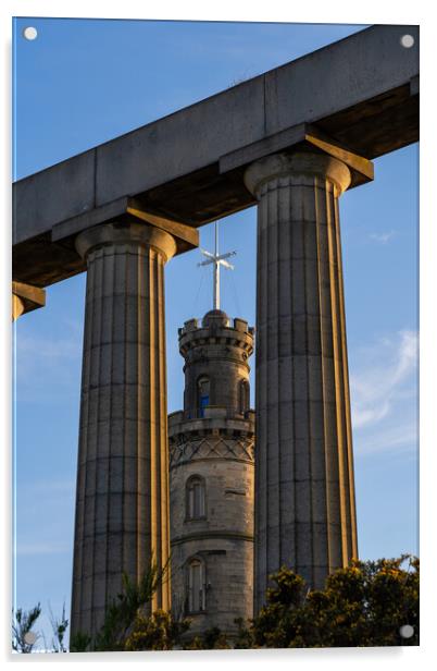 Nelson Monument and National Monument of Scotland Acrylic by Artur Bogacki
