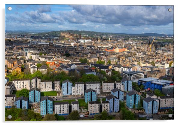 Edinburgh Cityscape Acrylic by Artur Bogacki