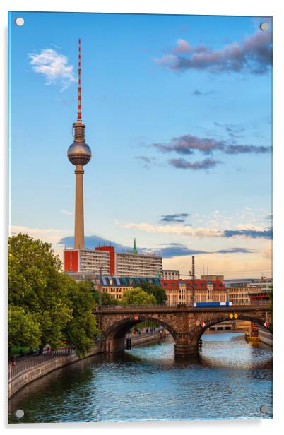 Berlin Mitte City Skyline Acrylic by Artur Bogacki