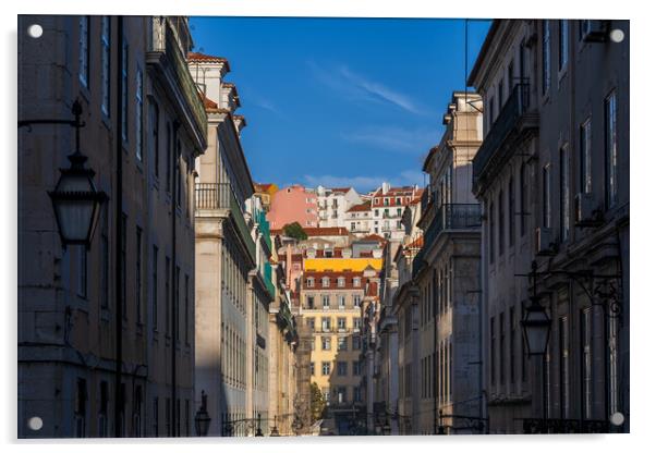 Lisbon City Center With Baixa And Alfama Districts Acrylic by Artur Bogacki