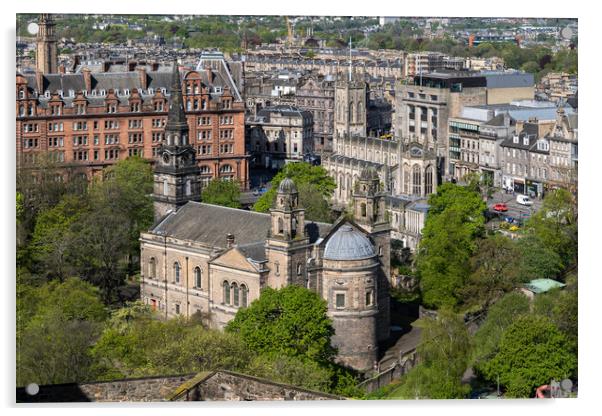 Churches of Edinburgh in Scotland Acrylic by Artur Bogacki