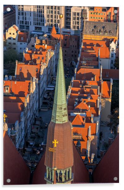 View Above Mariacka Street In Gdańsk Acrylic by Artur Bogacki