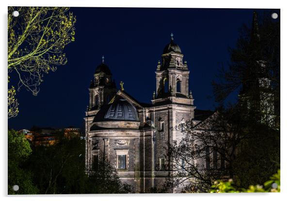 Church of St Cuthbert at Night in Edinburgh Acrylic by Artur Bogacki