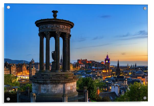 Evening In Edinburgh, Scotland Acrylic by Artur Bogacki