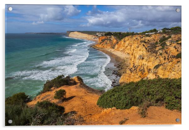 Algarve Coastline With Praia Do Canavial Beach Acrylic by Artur Bogacki