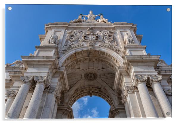 Rua Augusta Arch In Lisbon Acrylic by Artur Bogacki