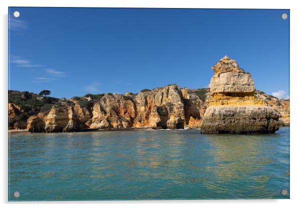 Scenic Coastline Of Algarve In Portugal Acrylic by Artur Bogacki