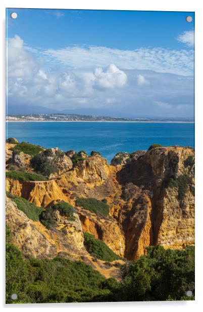 Scenic Algarve Coastline In Portugal Acrylic by Artur Bogacki