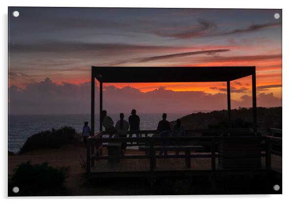 Algarve Coast Sunset Ocean View In Portugal Acrylic by Artur Bogacki
