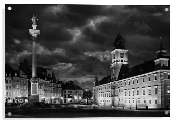 Evening In Old Town Of Warsaw Acrylic by Artur Bogacki