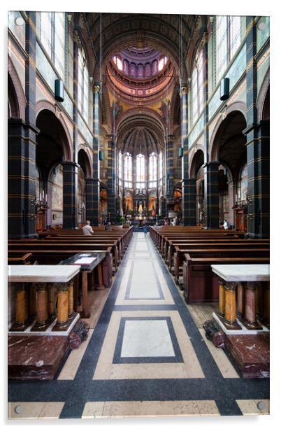 St Nicholas Church Nave in Amsterdam Acrylic by Artur Bogacki