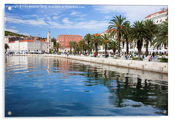 City of Split Bay Waterfront Acrylic by Artur Bogacki