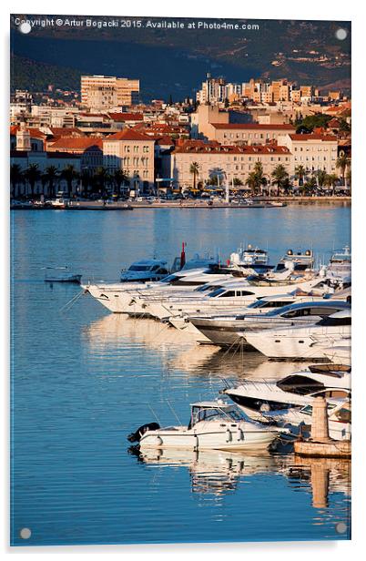 City of Split at Sunset Acrylic by Artur Bogacki