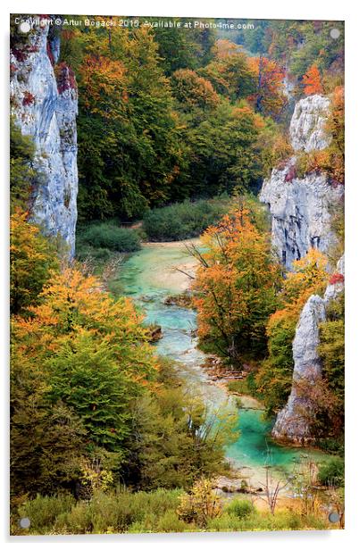Valley Landscape in Autumn Acrylic by Artur Bogacki