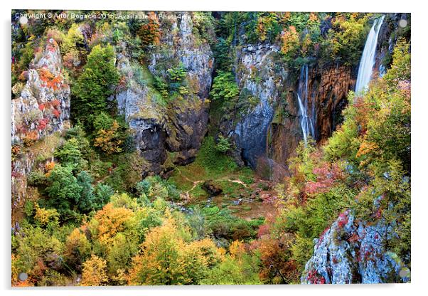 Mountain Valley in Autumn Acrylic by Artur Bogacki